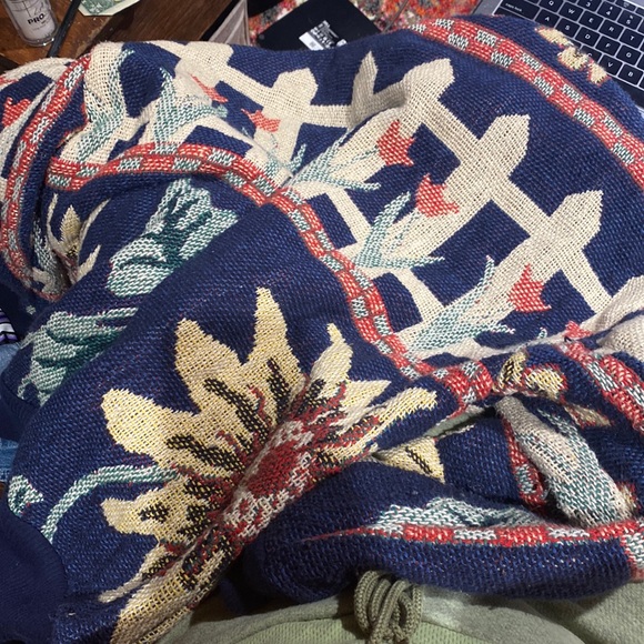 Vintage 80s 90s Maxson Tapestri full zip jacket floral garden boho OS - Picture 9 of 9